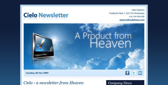 Cielo Newsletter Template Cielo Newsletter Template