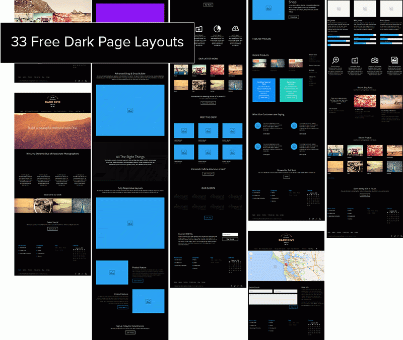 33 Free Dark Page Layouts for Divi