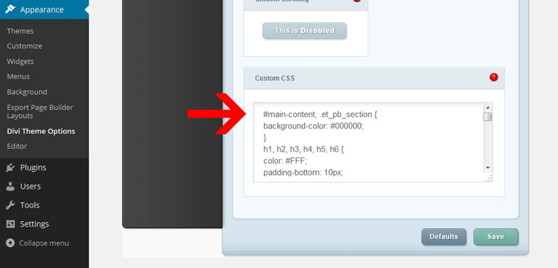 Paste the custom CSS code into the this box under Divi Theme Options and click save.