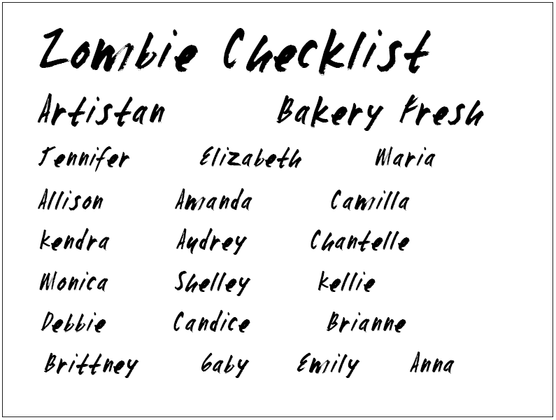 Zombie Checklist