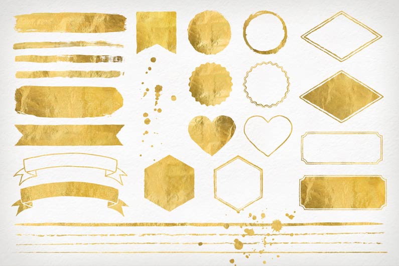 Gold foil design elements & vectors