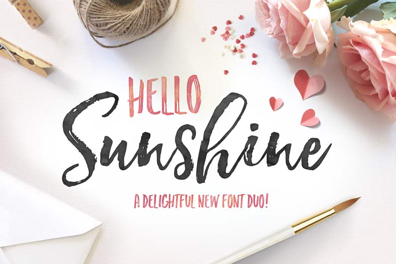 Hello Sunshine Brush Font Duo
