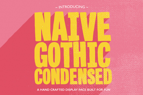 Naive Gothic is a fun, friendly, hand drawn, display typeface in open type format.