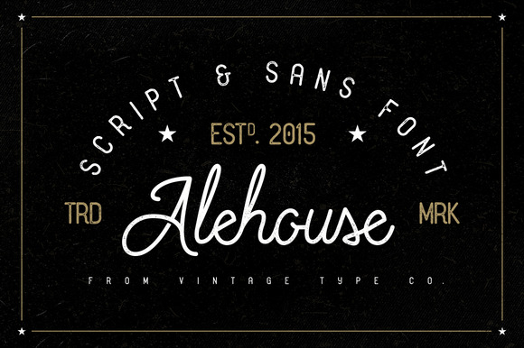 Alehouse combo font is a font composed of one san-serif and one mono-line script type face.
