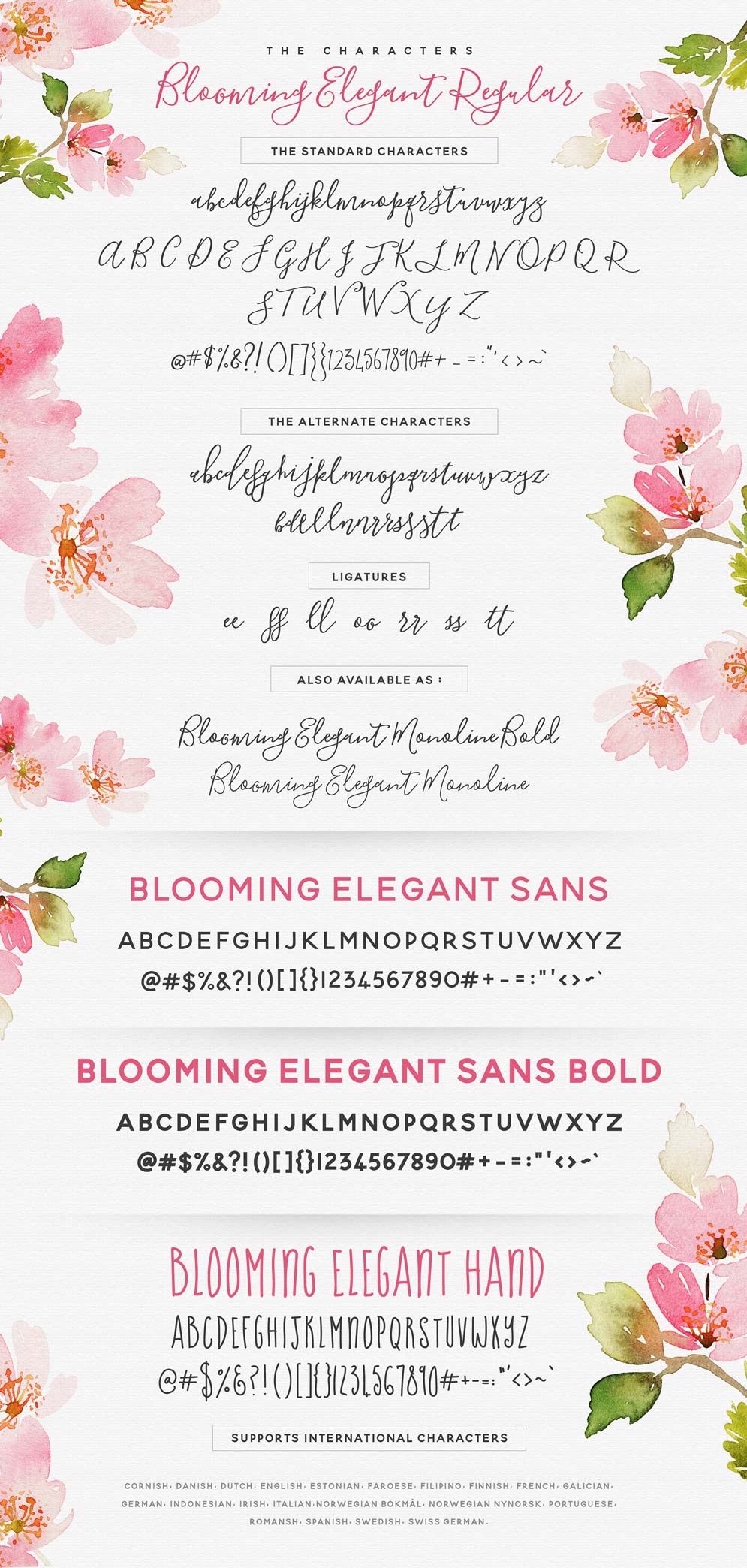 New - Blooming Elegant Font Trio