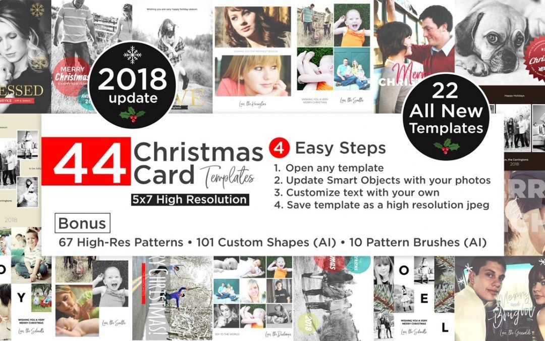 Christmas Cards Template Bundle 2018